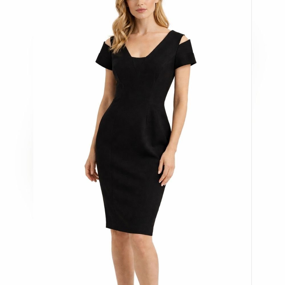 Roland Mouret Elegant‎ Black Off-Shoulder Midi Dress